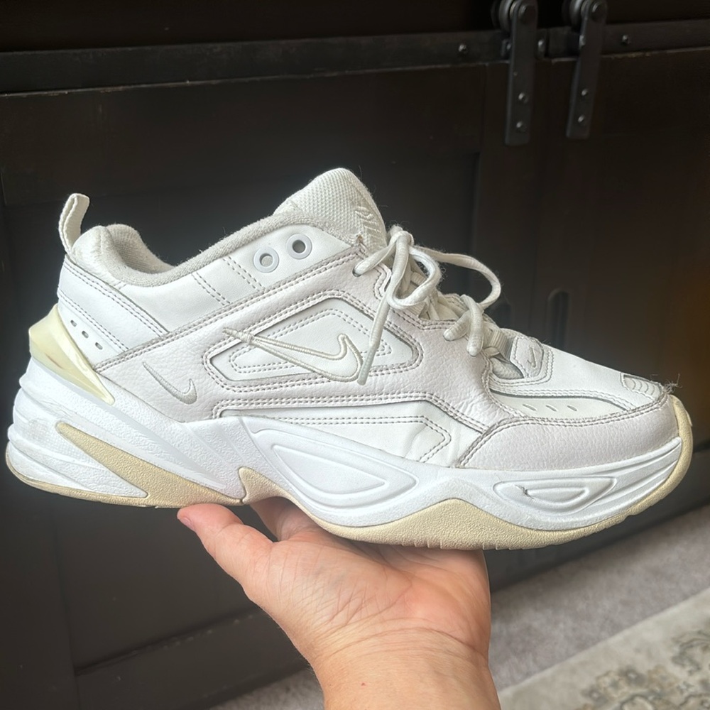 Nike M2K Tekno sneakers. White and beige